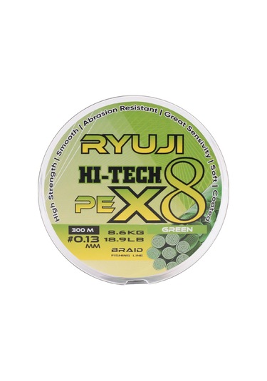 Ryuji Hi-tech X8 300m Green İp Misina 0.17mm