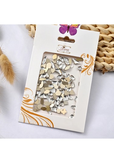 100 Adet/torba Çok Şekiller Mini Cam Nail Art Rhinestones 3d Temizle/ab/kırmızı/altın Sparkle Flatback Kristaller Mücevher Taş Tırnak Sanat Zanaat Kırmızı Bej