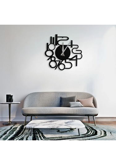 Ev, Ofis Ve Kafe Dekoru Için Sessiz Duvar Saati 40 Cm Siyah Met Siyah