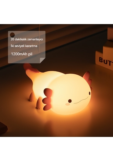 Silikon Altıgen Dinozor Gece Lambası Pat Işığı Ds-ax-01 Pembe