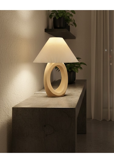 Elana Design Balance Abajur - Bohem Tarzı Abajur Ve Gece Lambası Bej