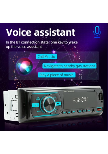 Springsun Oto Mp3 Çalar Bluetooth 5.1 - Fm Radyo, Usb/tf Kart Destekli, App İle Araç Konumlandırma, Sesli Asistan, Çok Renkli Işık Ve Kumanda - Siyah