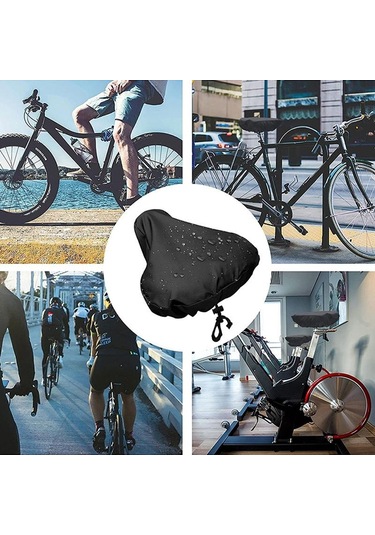 Siyah Açık Bisiklet Koltuğu Yağmur Kapak Aksesuarları Su Geçirmez Eyer Yağmur Toz Kapağı Siyah