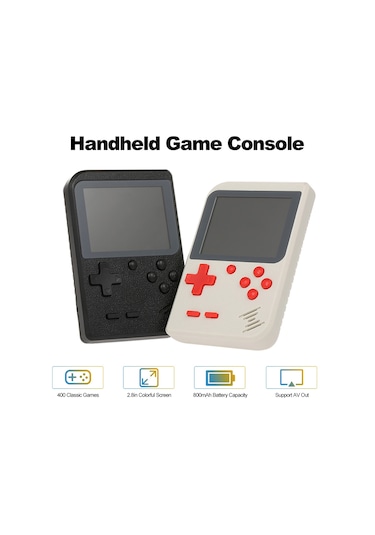 Vkemall Retro El Oyun Konsolu Taşınabilir Mini Oyun Makinesi 400 Dahili Oyunlar 2.8