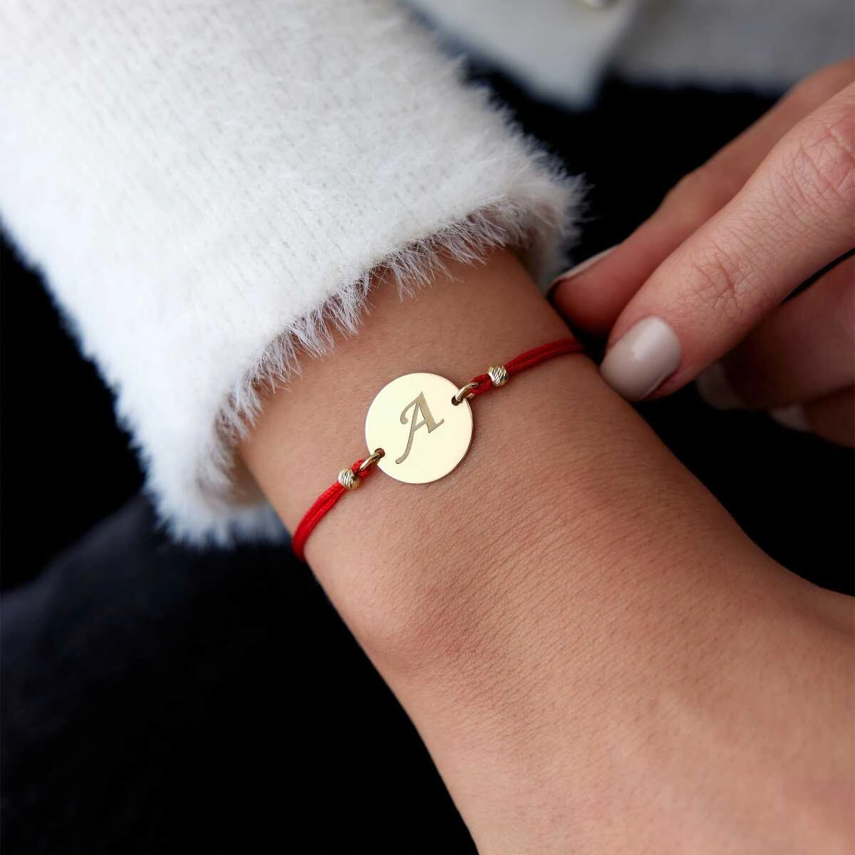 Dorica Ve Plaka İpli Bileklik Sarı