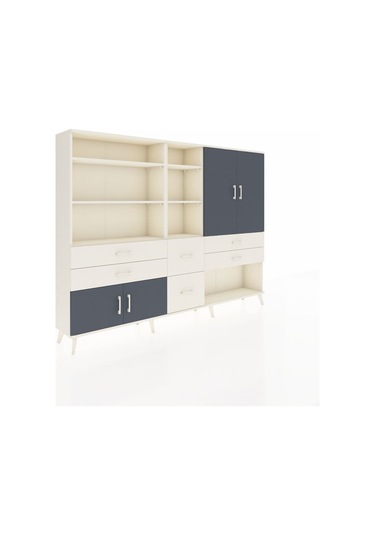 Arges Dolap 10 Raflı 6 Çekmeceli 4 Kapaklı 220x30x163 Aytaşı-antr Aytaşı-antrasit/aytaşı