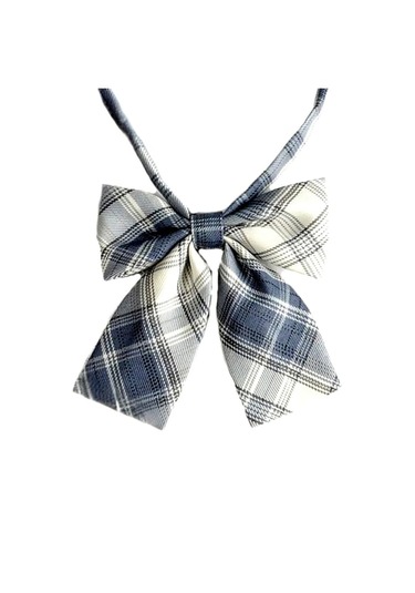 Waves And Pebbles Ekose Kadın Papyon No2 Mavi - Beyaz