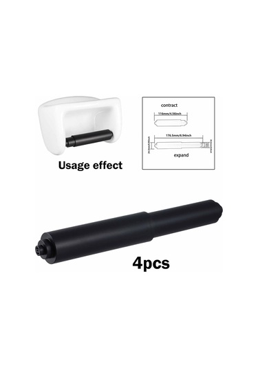 Suntek 4x Tuvalet Kağıdı Tutucu Yaylı Rulo Yardımcı Esnek Siyah