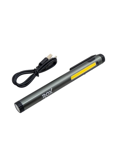 Rox 0231 Alüminyum Kalem Tip Mıknatıslı Şarjlı Fener 400 Lümen Siyah