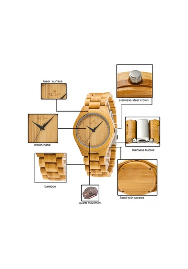 Kadınlar İçin Bambus Ahşap İzle Redear Ahşap İzle Analog Kuvars Hafif Günlük Saat Vintage Kol Saati Çok Renkli