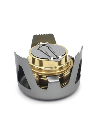 Bakır Alaşımlı Taşınabilir Mini Ultra Hafif Ruh Brülör Alkol Sobalar Açık Kamp Yürüyüş Sobalar Fırın Gri