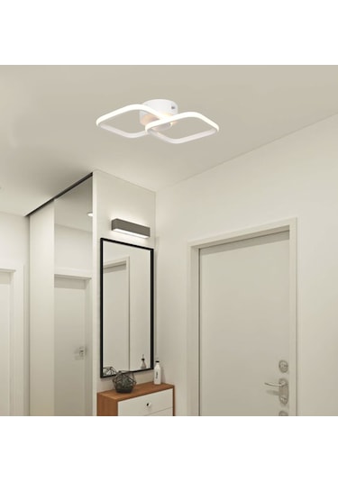 Tt405-2-By Tt Aydınlatma Mat Beyaz 2 Li Kare Led Avize