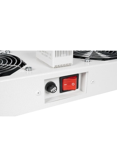 Lande 2 Li Fan Modülü Termostatlı, Switchli Anahtarlı Duvar Tipi Açık Gri Ral 7035