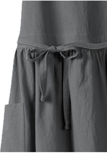 Homyl Pamuklu Mutfak Önlüğü Şef Makinede Yıkanabilir Kolsuz Gri