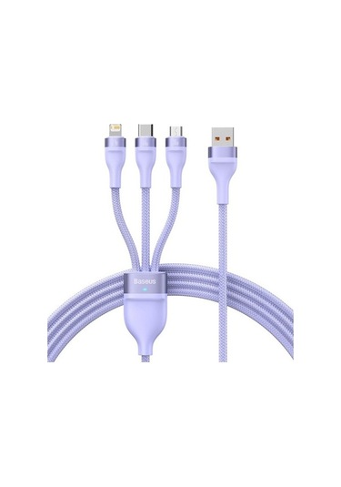 Novahub 66w 3in1 Super Quick Charge Kablosu - Honor & Huawei Uyumlu - 100w Destekli - 1.2m Uzunluğu - Mor