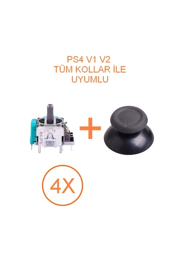 4 Adet Ps4 Analog Motoru + Topuz Başlık Set