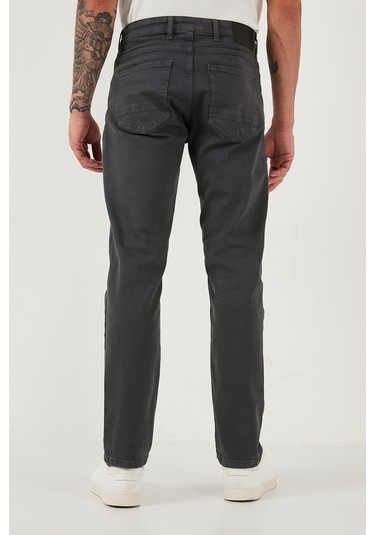 Buratti Pamuklu Comfort Fit Normal Bel Boru Paça Jeans Erkek Kot Pantolon 4412C19Texas Antrasit