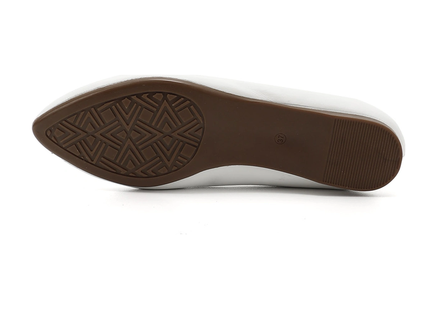 Gönderi R Kadın Beyaz Sivri Burun Düz Taban Hakiki Deri Babet Ddza61313389 Beyaz