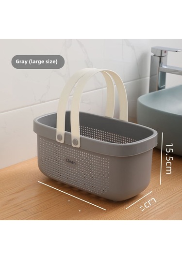 Youtek Banyo Taşıma Sepeti - Sürekli Kullanıma Dayanıklı Plastik, Su Akıtma Özelliği, Tuvalet Malzemeleri Ve Kozmetikler İçin Hafif Taşınabilir Hafıza Gri Beyaz, Küçük Boy 21.5 14.5 15.5 Diğer