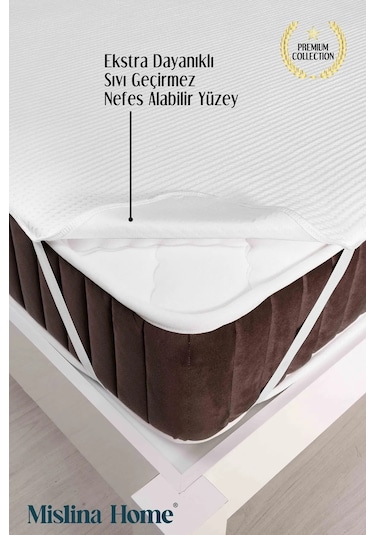 Mislina Home Premium Sıvı Geçirmez Köşe Lastikli Ped Tek - Çift Kişilik Çocuk Yatak Koruyucu Alezi Beyaz