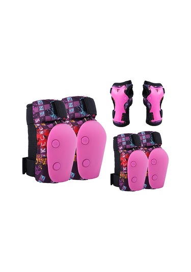 Geeksen Kız Çocukları İçin Pembe Spor Koruyucu Seti Dirsek, Diz, Bilek Koruyucuları M Beden 8-12 Yaş - Bisiklet, Kaykay, Scooter İçin Tüm Yönlü Koruma Pembe