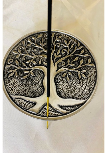 Çubuk Tütsülük İşlemeli Çelik Gümüş Hayat Ağacı Yaşam Ağacı