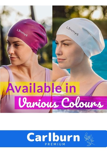 Premium Su Geçirmez Sızdırmaz Renkli Silikon Yüzücü Havuz Deniz Bone Elastik Yüzme Şapkası 2'li Set Çok Renkli