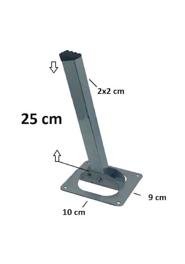 4 Adet Katlanır Metal Sofra Ayağı-katlanır Ayak 25 Cm Krom