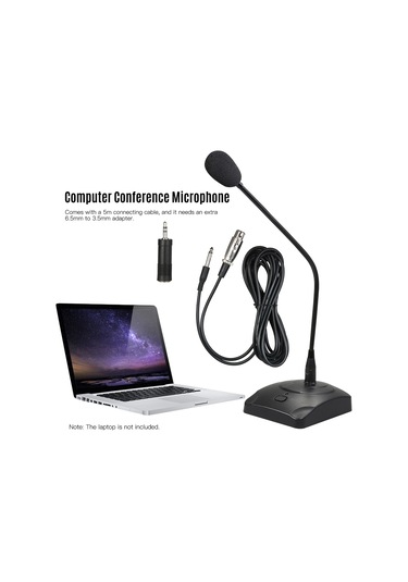 Youmex K-12 Kartal Mikrofon, Masaüstü Konferans Ve Canlı Yayın İçin Yönlendirilebilir Kapasitif Mikrofon 1.5 M
