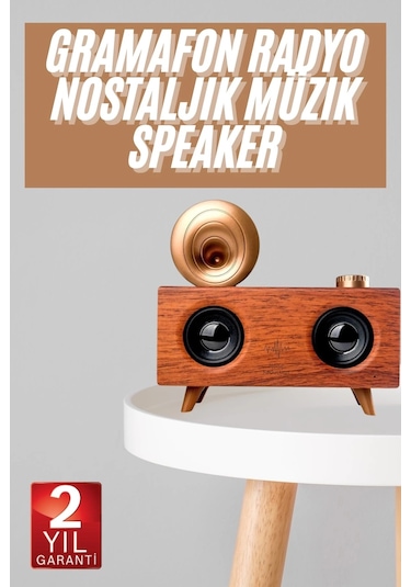 Buğz Gramafon Nostaljik Radyo Yüksek Ses Kalitesi Usb Tf Kart Aux