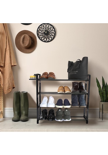 DecoBella 4 Katlı Ayakkabılık Siyah