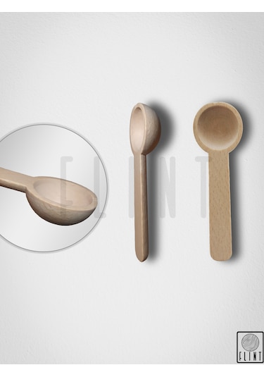 Gürgen El Yapımı Tahta Ahşap 6'lı Şeker Baharat Ölçü Kaşığı 7,5cm