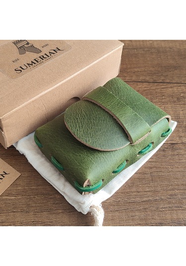 Sumerian Leather Craft  Deri Sigara Kılıfı Yeşil