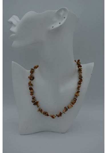 Stoneage Jasper Taşli  Kolye Siyah
