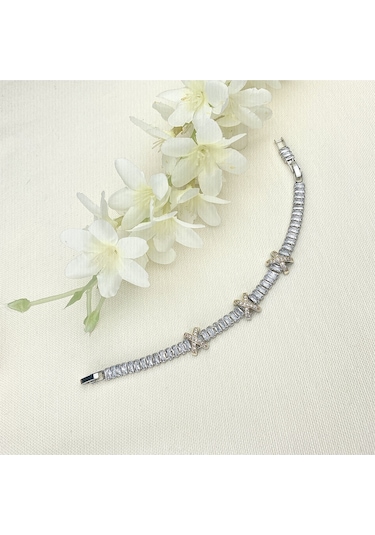 X Bileklik Xoxo Baget Zirkon Su Yolu Çelik Silver-Gold