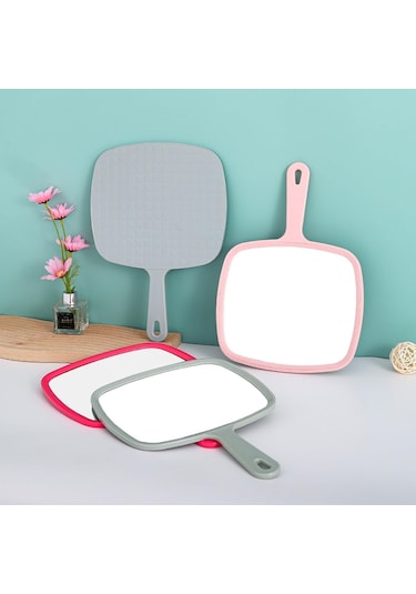 Asma Delikli Açık Mavi Büyük El Aynası Makyaj Aynası Diğer