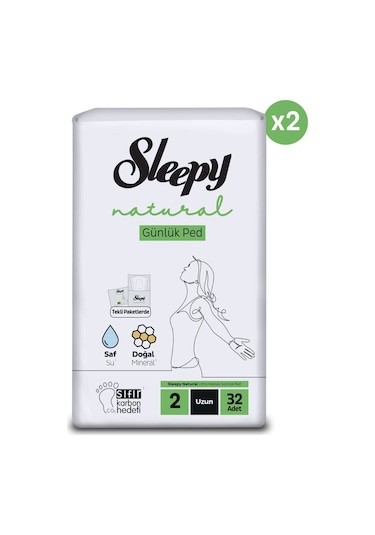 Sleepy Natural Ultra Hassas Günlük Ped Uzun 64 Adet