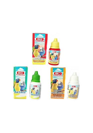 Kanarya Muhabbet Kuşu Papağan Kuş Vitamini 3 Lü Set