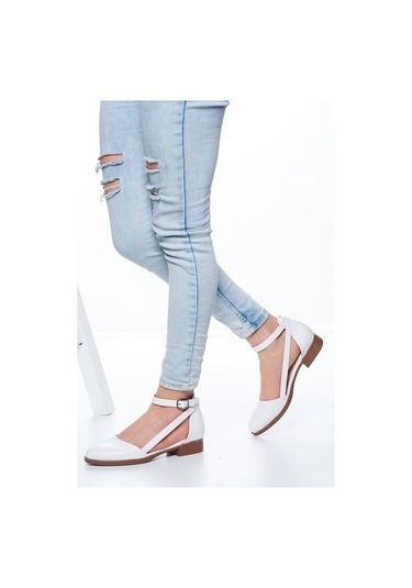 Rayna Kısa Topuk Cilt Ayakkabı Beyaz