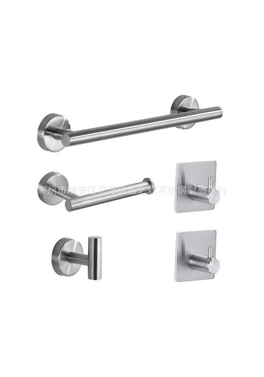 Novahub 5'lü Paslanmaz Çelik Banyo Seti - Siyah, Havlu Askısı, Kıyafet Kancası Ve Tuvalet Kağıdı Tutucu Siyah