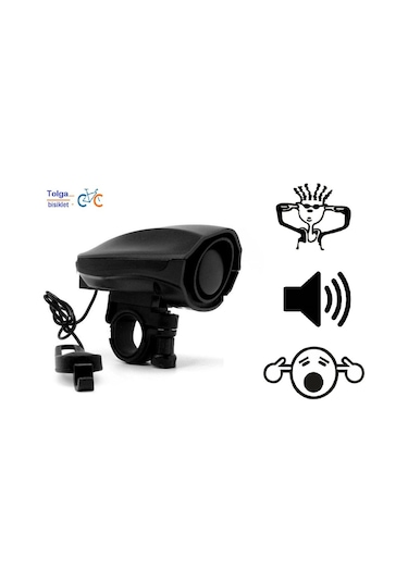 Elektronik Siren Bisiklet Kornası Yüksek Ses 120 Desibel Siyah