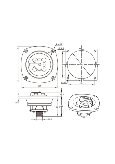 Neevoyu Kamyon Su Girişi Siyah Pp Malzeme Hızlı Bağlantı İç Direnç Valfi Dayanıklı 20.2mm Boru Çapı