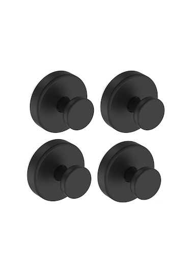 Hfambition Paslanmaz Çelik Banyo Askısı - 4'lü Set, 6.8kg Taşıma Kapasiteli Siyah
