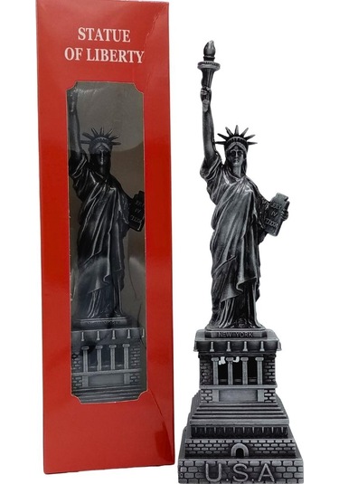 Metal Özgürlük Heykeli Gümüş Vintage Dekor Usa 25cm