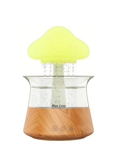 Motion003 Ahşap Tahıl Rengi Yağmur Bulutu Aromaterapi Esansiyel Yağı Zen Difüzörü Gece Lambası Masa Çeşmesi Uyku Rahatlatıcı