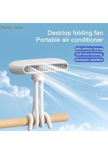 Usb Şarj Edilebilir Katlanır Fan Taşınabilir Bladeless Bebek Beyaz