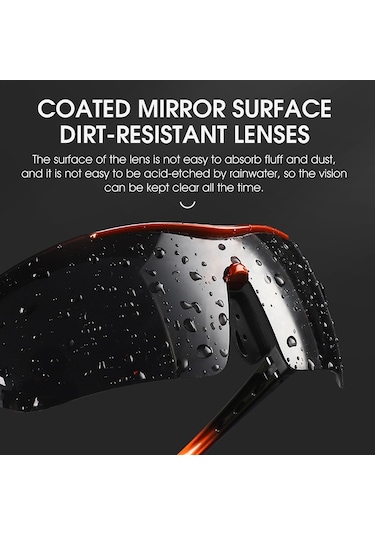 West Bıkıng Yp0703142 Polarize Spor Güneş Gözlüğü 5 Lensli Bisiklet Dağ Bisikleti Güneş Gözlüğü - Siyah+turuncu