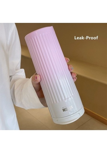 Didadodo 500 Ml Moda Paslanmaz Çelik Kahve Kupası Renk Değiştiren Tasarım Araba Termos Kupa Pembe Pembe Pembe