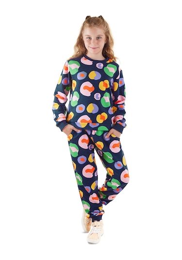 Denokids Mshb&g Renkli Lacivert Kız Çocuk Eşofman Takım Çok Renkli
