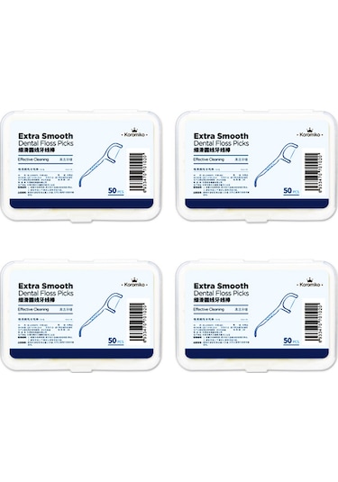 Hangfox Diş Arası Temizlik İçin Süperince Diş İpi, 4 Kutuda 200 Adet, Ev Ve Seyahat İçin, Hassas Diş Bakıcısı, Anti Kayma Kollü Tasarım